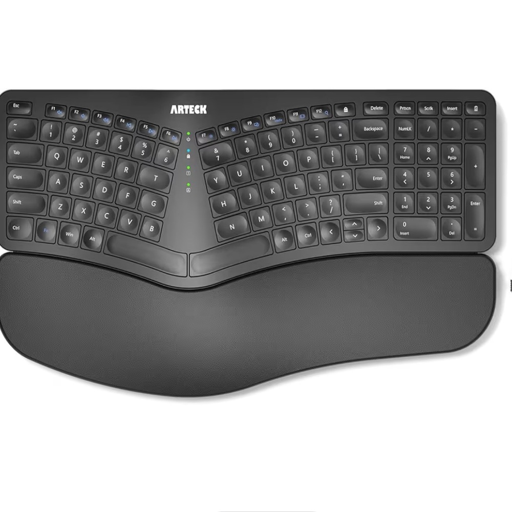 Ergonomic Wireless Keyboard with Wrist Rest